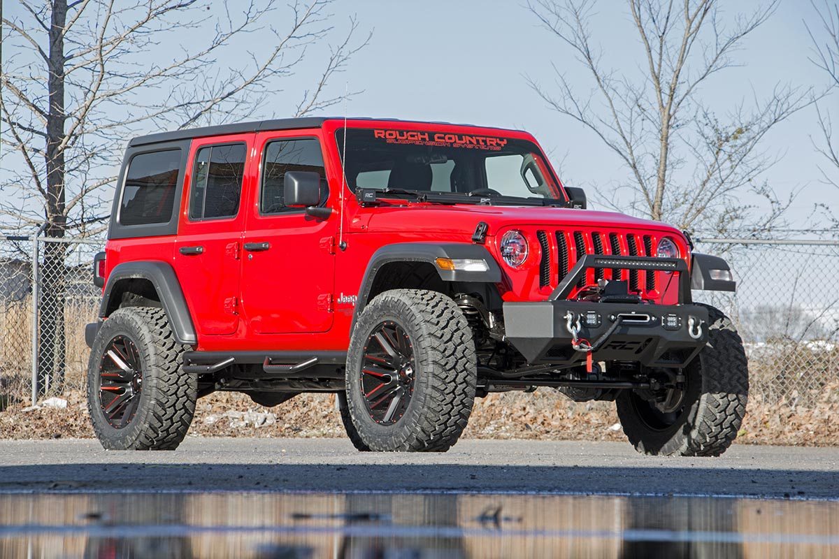 Rough Country | Nerf Bars|Side Steps / Running Boards|Exterior Parts & Car Care | Nerf Steps Wheel to Wheel 4 Door Jeep Wrangler JL 4WD (18-23) Rough Country | RCJ1866