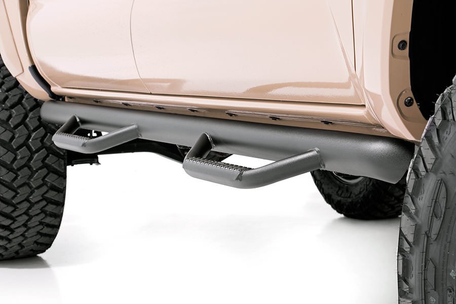 Rough Country | Nerf Bars|Side Steps / Running Boards|Exterior Parts & Car Care | Toyota Wheel to Wheel Nerf Steps 05-20 Tacoma Double Cab 5 Foot Bed Rough Country | RCT0580CC