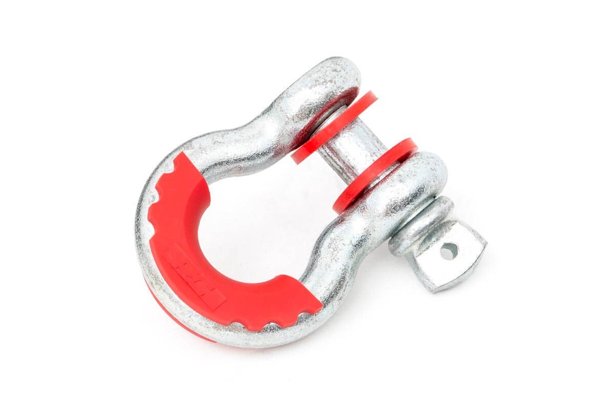 Rough Country | D Ring Isolator | D-Ring Isolators Rough Country Logo Polyurethane Red Pair Rough Country | RS102