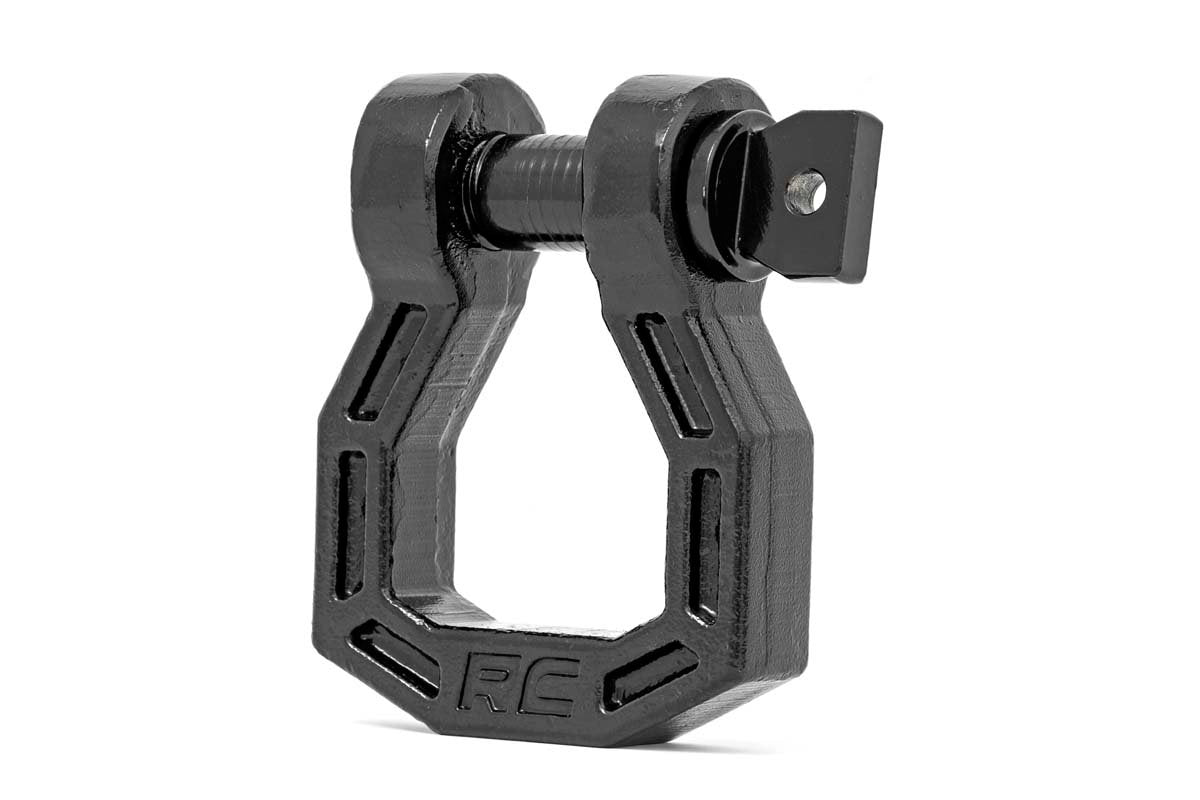 Rough Country | D Ring Shackle | Forged D-Ring Set Black Pair Rough Country | RS118