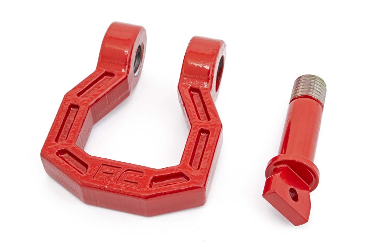 Rough Country | D Ring Shackle | Forged D-Ring Set Red Pair Rough Country | RS119