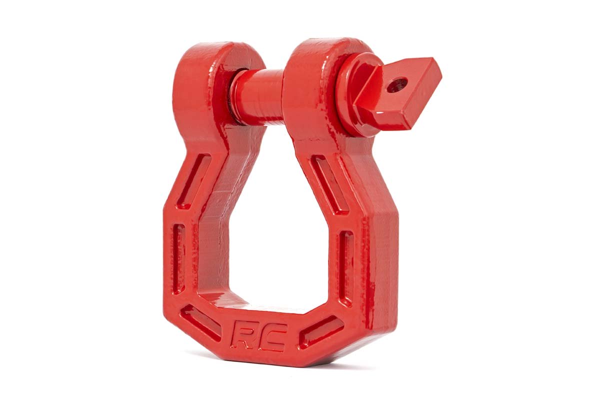 Rough Country | D Ring Shackle | Forged D-Ring Set Red Pair Rough Country | RS119