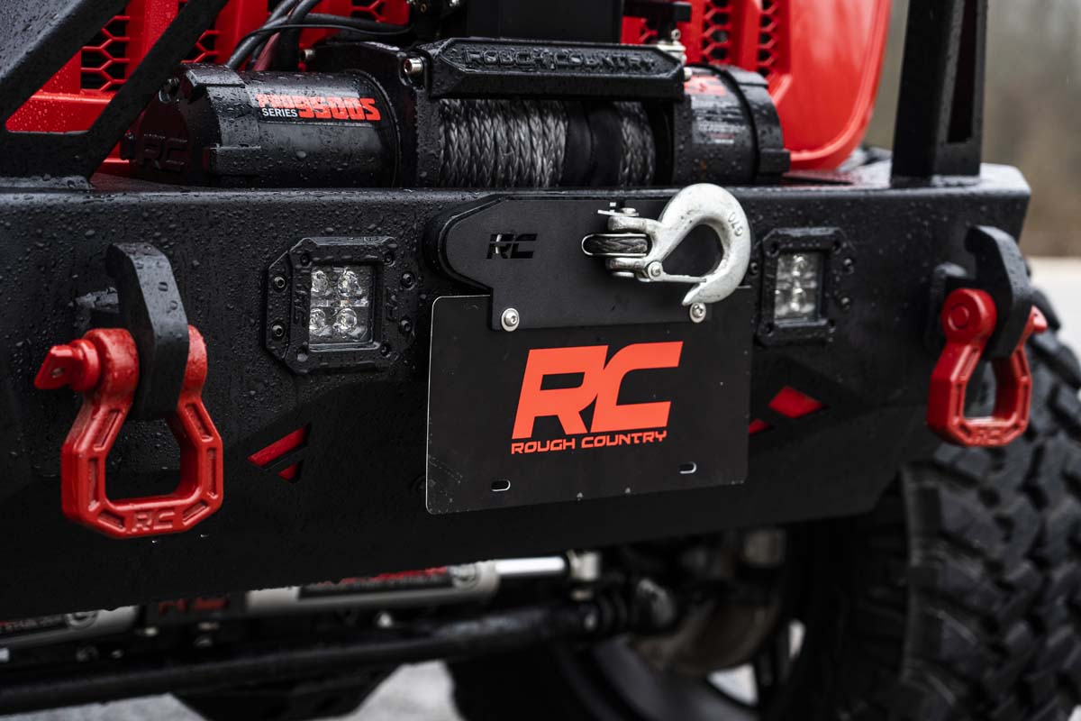 Rough Country | License Plate Bracket | Quick Release Hawse Fairlead License Plate Mount Rough Country | RS124