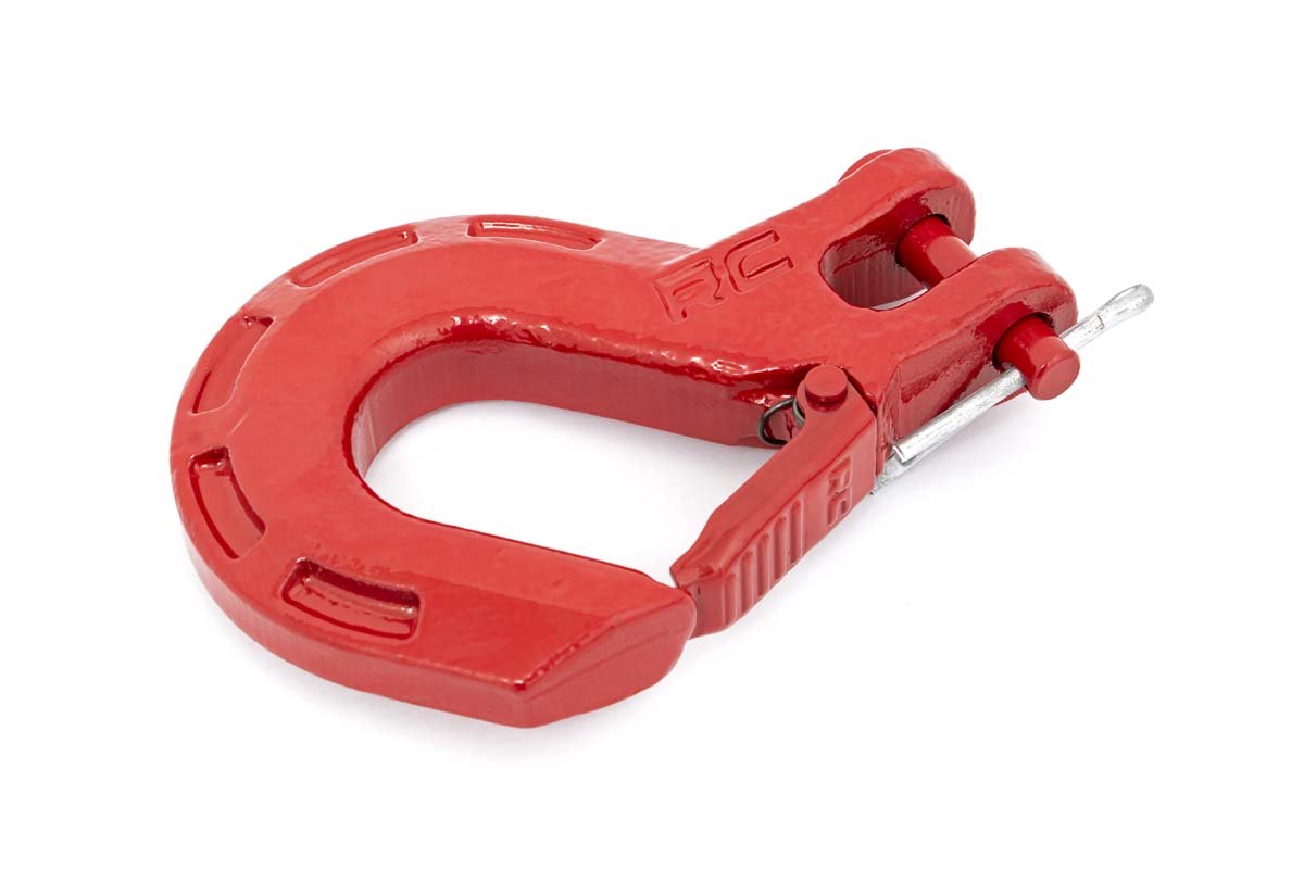 Rough Country | D Ring | Forged Clevis Hook Red Fits 5/16 - 3/4 Inch D-Rings Fits 1 Inch Winch Ropes Rough Country | RS129