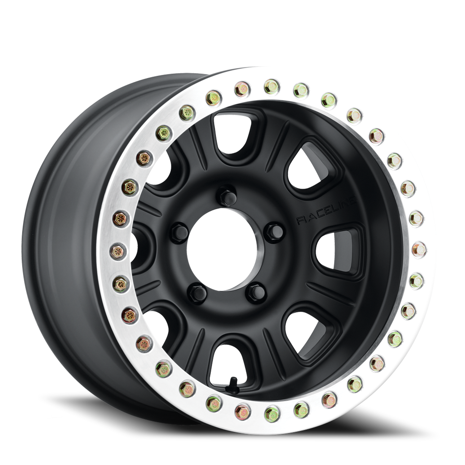 RACELINE | Aluminum Wheels | Aluminum Wheels 17x9.5 Monster Beadlock RT231 Machined Face Black -32 Offset 5 on 127 Bolt Pattern 83.82 Bore Raceline | RT231-79550-32