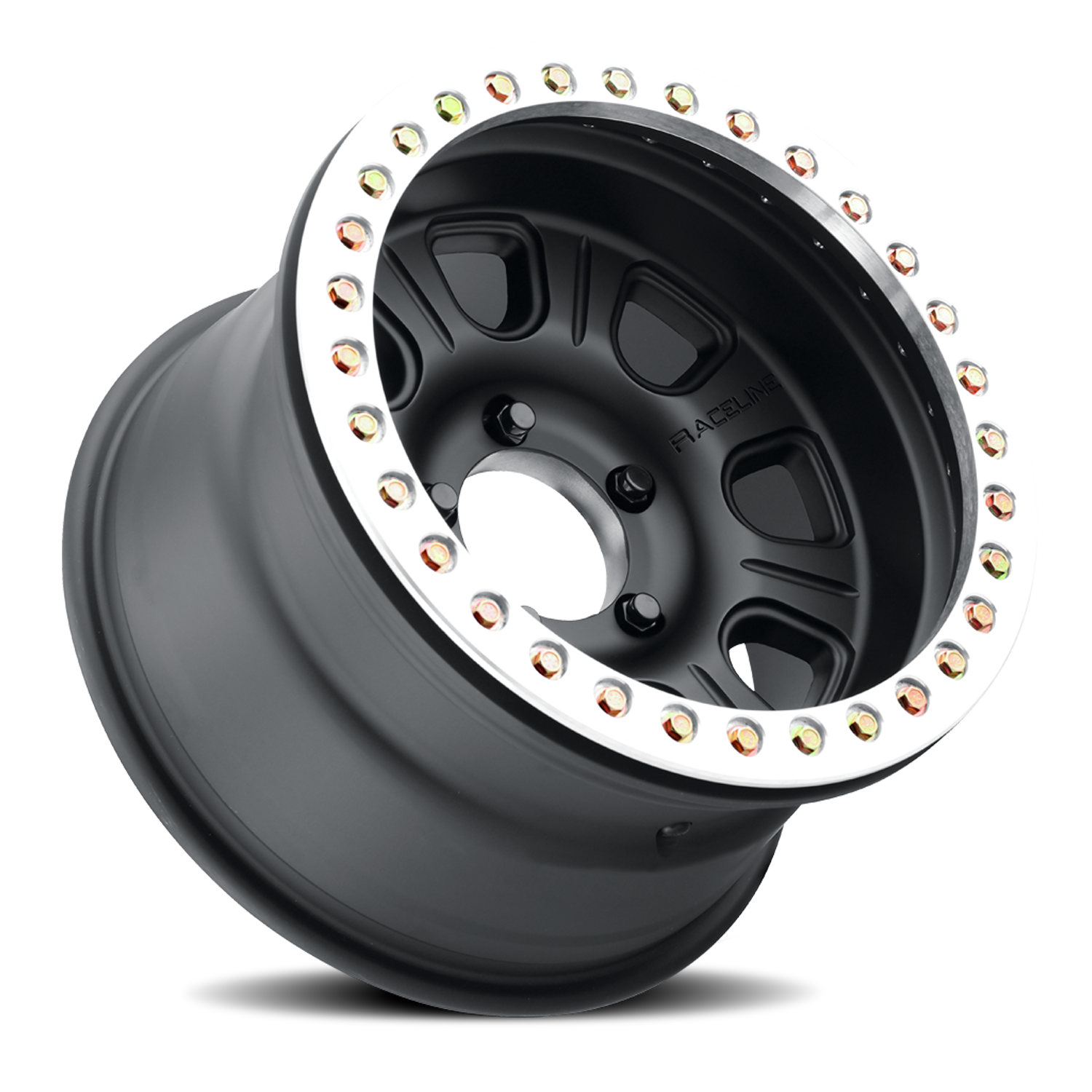 RACELINE | Aluminum Wheels | Aluminum Wheels 17x9.5 Monster Beadlock RT231 Machined Face Black -32 Offset 5 on 127 Bolt Pattern 83.82 Bore Raceline | RT231-79550-32