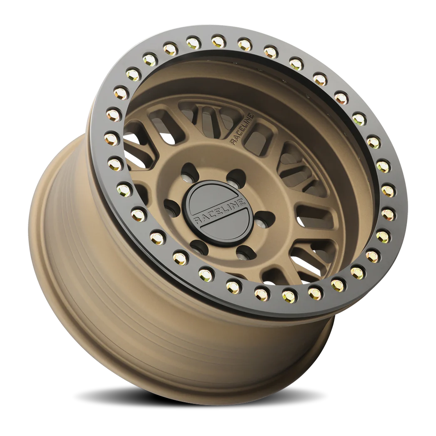 RACELINE | Aluminum Wheels | Aluminum Wheels 17x9 Ryno Cast Beadlock RT951BZ Textured Matte Bronze Black Beadlock Ring -38 Offset 5 on 127 Bolt Pattern 83.82 Bore Raceline | RT951BZ-79050-38