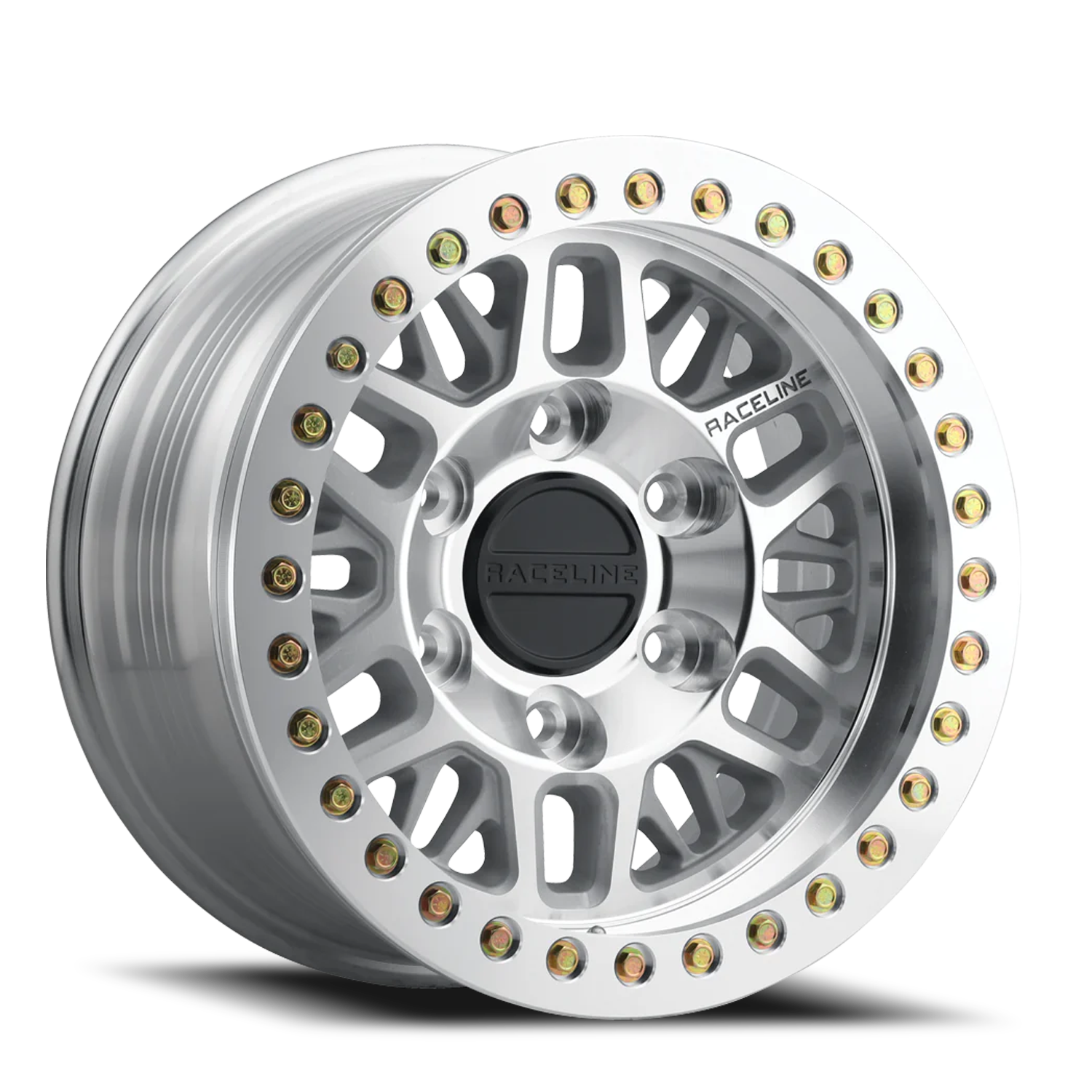 RACELINE | Aluminum Wheels | Aluminum Wheels 17x9 Ryno Cast Beadlock RT951M Machined Silver Machined Beadlock Ring -12 Offset 6 on 165.1 Bolt Pattern 107.95 Bore Raceline | RT951M-79066-D-12