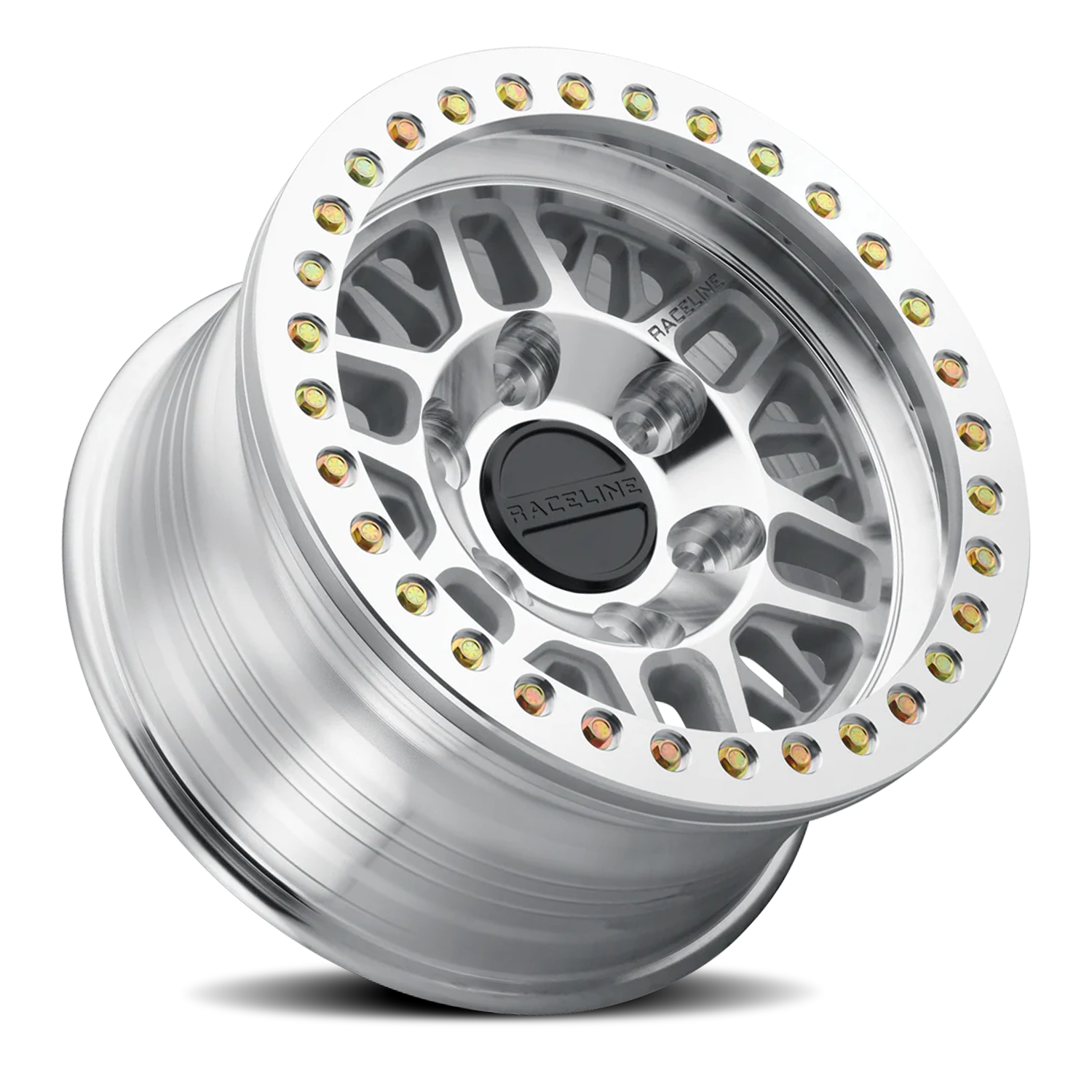 RACELINE | Aluminum Wheels | Aluminum Wheels 17x9 Ryno Cast Beadlock RT951M Machined Silver Machined Beadlock Ring -12 Offset 6 on 165.1 Bolt Pattern 107.95 Bore Raceline | RT951M-79066-D-12