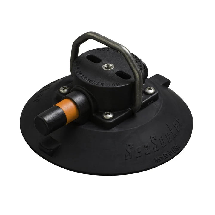 SeaSucker | Vacuum Mounts | 6" SeaSucker w/ Flat-Top Stainless Steel D-Ring (Black or White) | VM1014