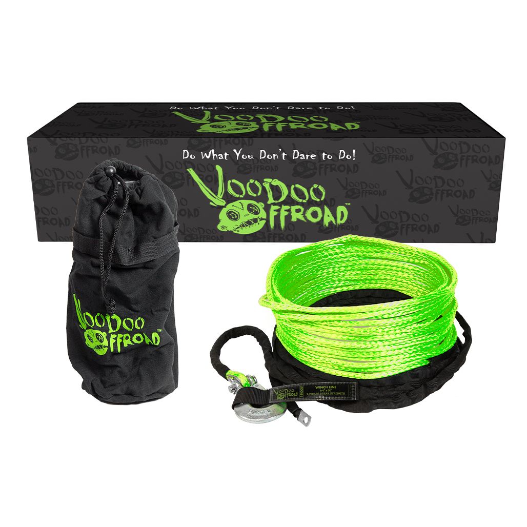 Voodoo Offroad | WN-WINCH/SHACK/ETC. | 2.0 Santeria Series 1/4" x 50 ft Winch Line for UTV - Green | 1400001A