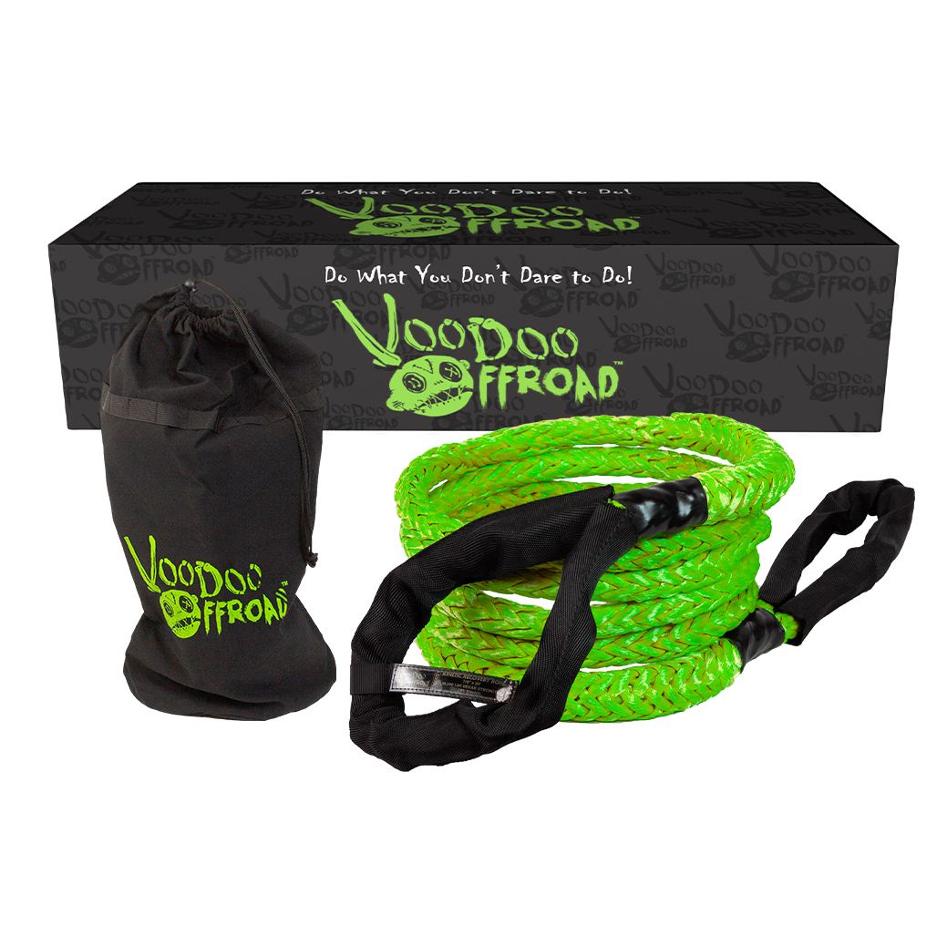 Voodoo Offroad | RP-ROPE PRODUCTS | 2.0 Santeria Series 7/8" x 20 ft Kinetic Recovery Rope with Rope Bag for Truck and Jeep - Green | 1300001A