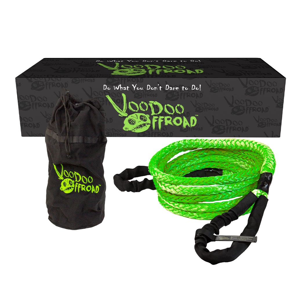 Voodoo Offroad | RP-ROPE PRODUCTS | 2.0 Santeria Series 3/4" x 20 ft Kinetic Recovery Rope with Rope Bag for Truck and Jeep - Green | 1300008A