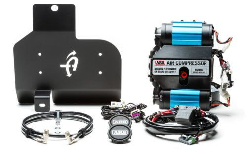 Compressor Mount & Connection Kit - JL Skid Plate for ARB Dual Air Compressor - Black