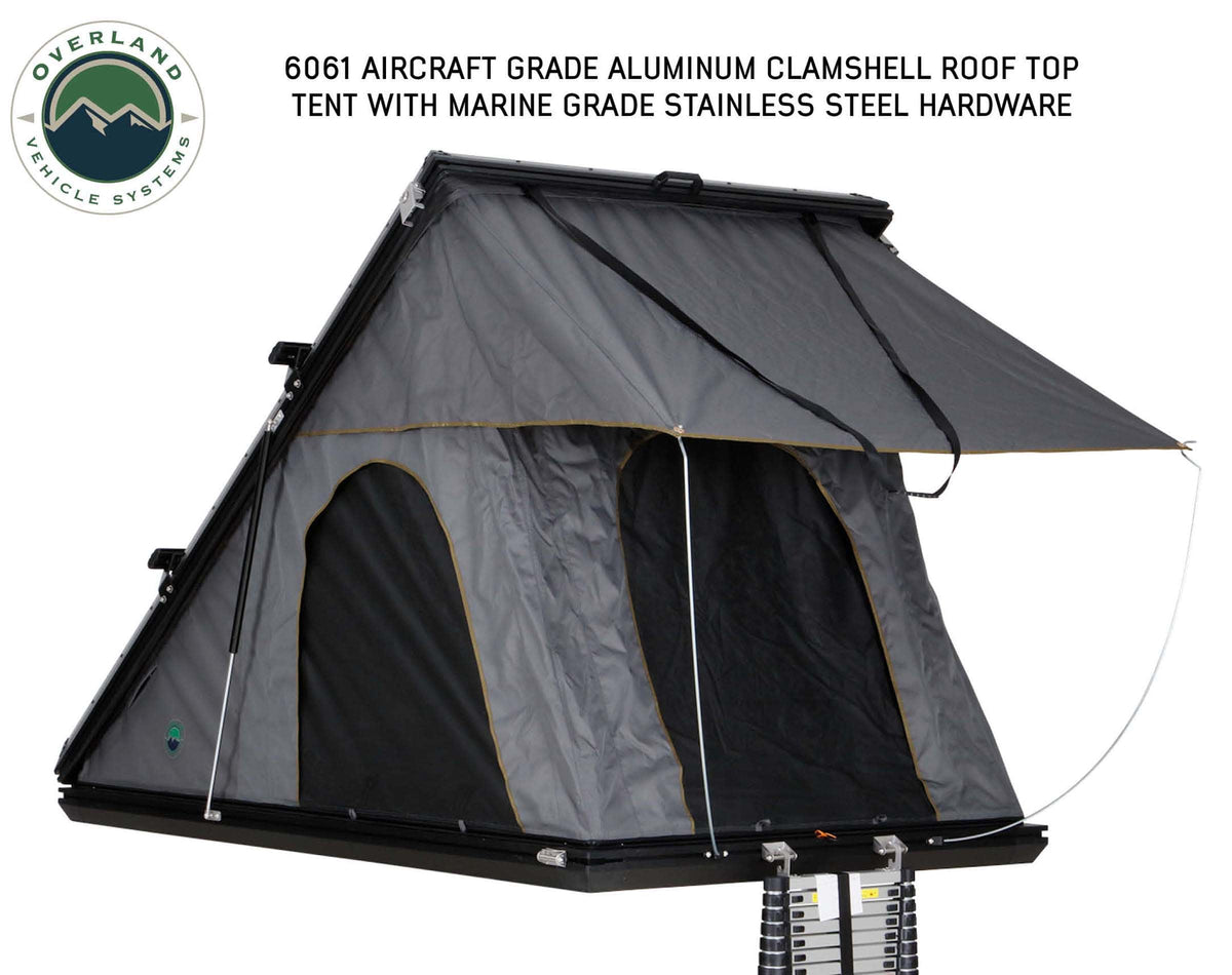 Mamba 3 Clamshell Aluminum Roof Top Tent -Black Shell & Grey Body
