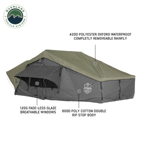 N3E Nomadic 3 Extended Roof Top Tent Gray Body Green Rainfly
