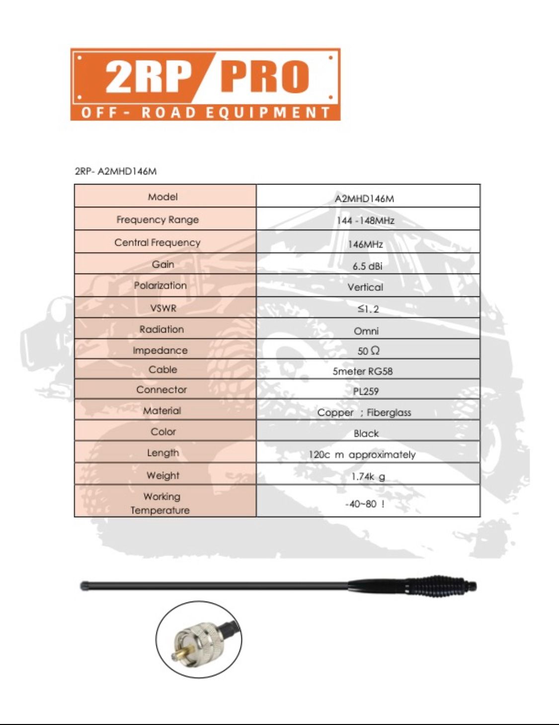 2RPPro | Antenna | VHF | Heavy Duty | 2RP-A2MHD146M