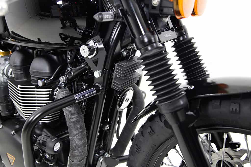 HMT.11.10400 Denali Rectifier & Horn Relocation Bracket, Triumph Bonneville, Thruxton, & Scrambler  '04- rev00