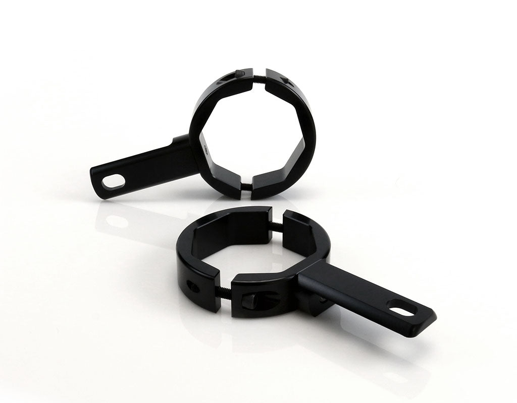 LAH.00.10500.B DENALI Inverted Fork Tube Auxiliary Light Mount For 50mm-60mm 2in-2.375in Diameter Tubes | Black rev07