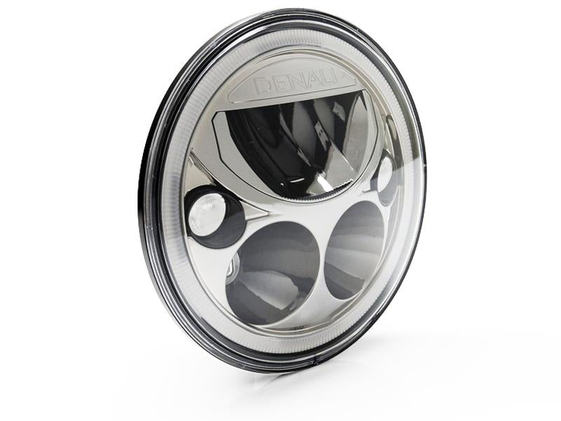TT-M7E DENALI M7E E-MARK LED Headlight Module, 7.0" Round, Black Chrome