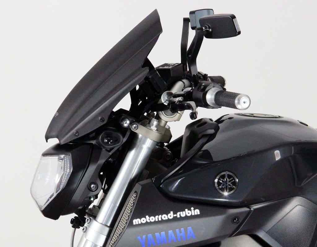 MRA.06.066.R.8 MRA Double-Bubble RacingScreen Windshield with REV 01 mounting hardware Yamaha FZ-09  '13-. BLACK