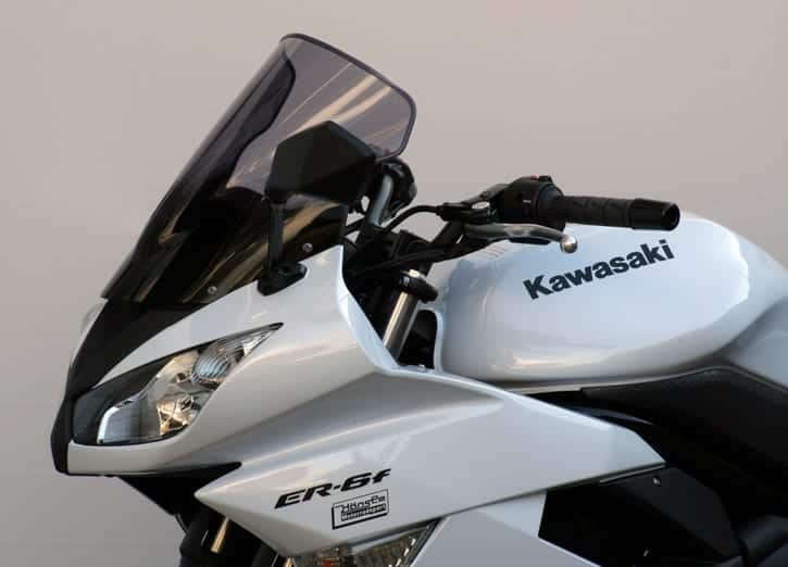 MRA.08.058.R.8 MRA Double-Bubble RacingScreen Windshield for Kawasaki ER6F Ninja 650R, '09- Shadow Line Black