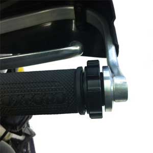 KAO.TIG100 Kaoko Throttle Lock Cruise Control Triumph Tiger 800 & Tiger 800XC '11- with OEM flat cylindrical end weight with Barkbusters handguards