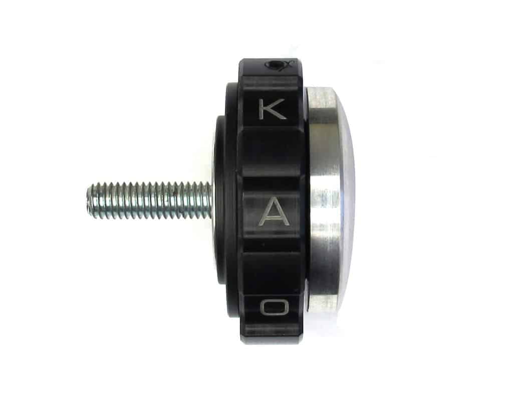 KAO.TIG100 Kaoko Throttle Lock Cruise Control Triumph Tiger 800 & Tiger 800XC '11- with OEM flat cylindrical end weight with Barkbusters handguards